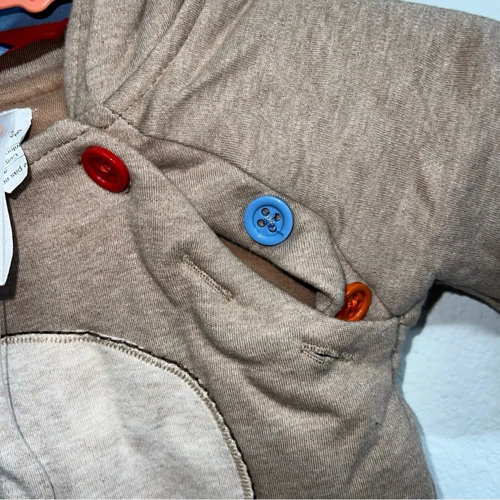 Gymboree Baby Bear Romper 0-3 Months Hooded Bodysuit Brown Cotton Outfit New NWT